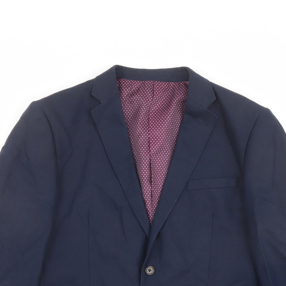 NEXT Mens Blue Linen Jacket Suit Jacket Size 44 Regular