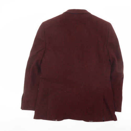 Brook Taverner Mens Red Wool Jacket Suit Jacket Size 42 Regular - 5 Button Sleeve