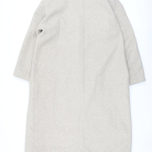 Zara Womens Beige Overcoat Coat Size S Button