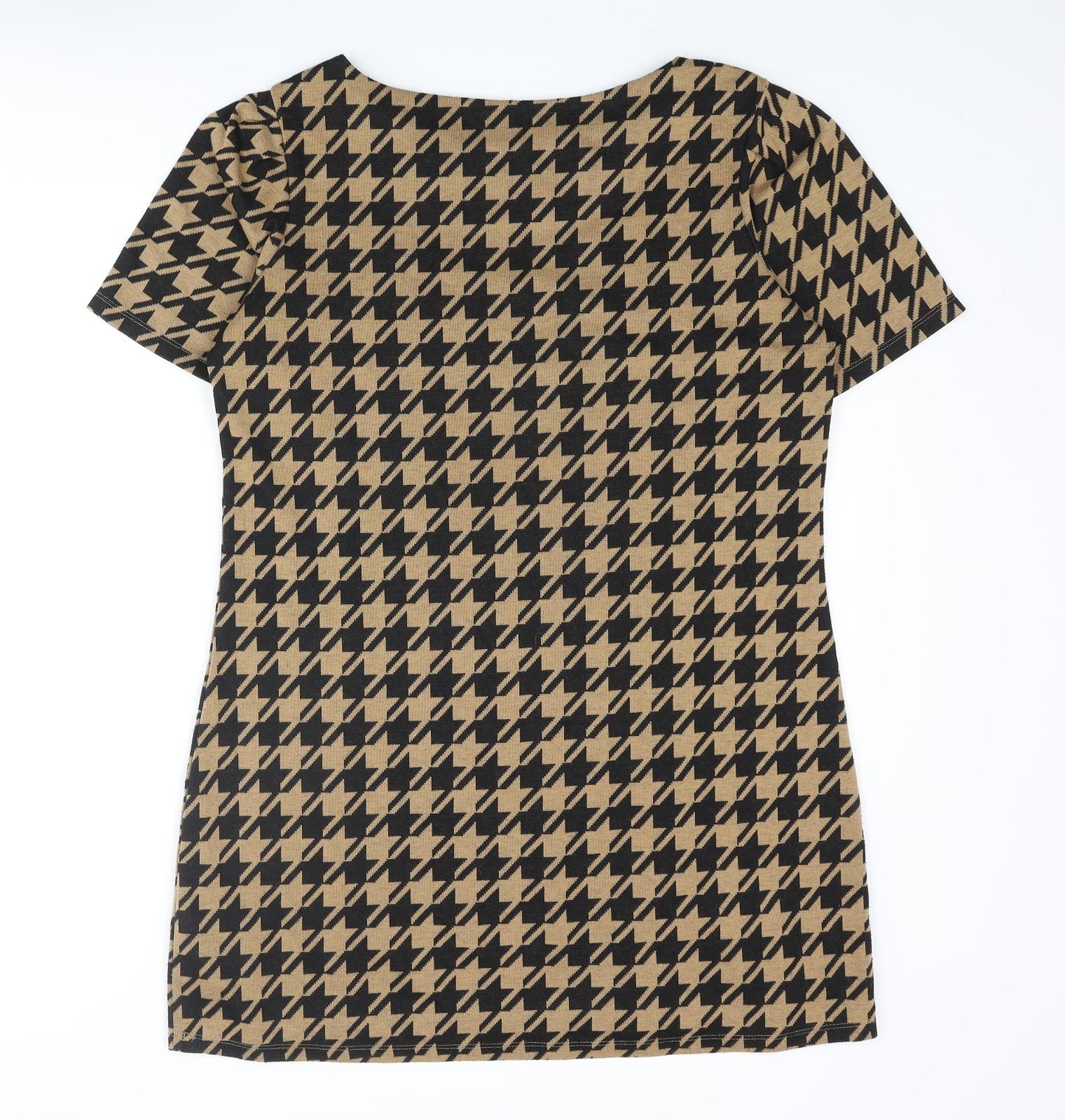 Dorothy Perkins Womens Brown Geometric Polyester A-Line Size 14 Round Neck Pullover