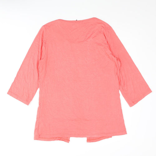 Gabriella Vicenza Womens Pink Viscose Basic Blouse Size 10 Scoop Neck