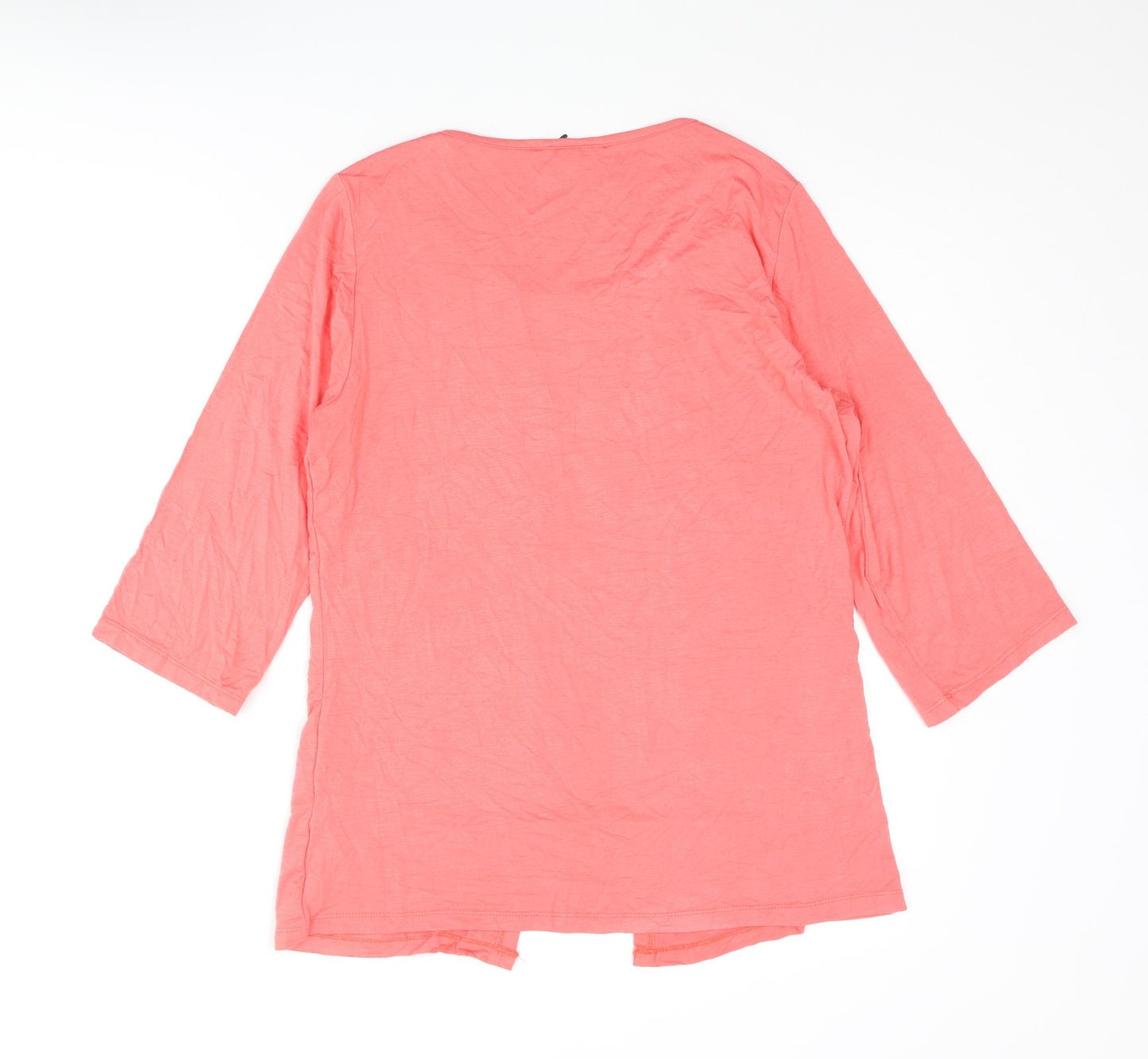 Gabriella Vicenza Womens Pink Viscose Basic Blouse Size 10 Scoop Neck