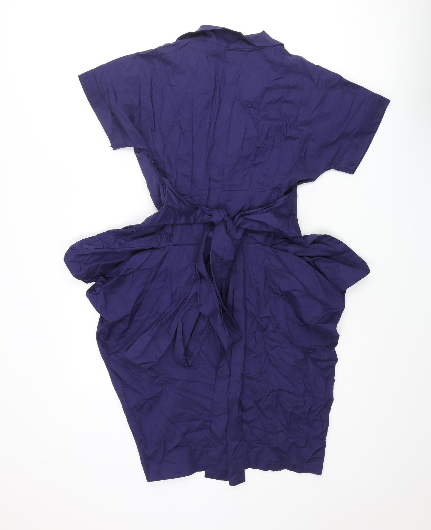 Full Circle Womens Purple Cotton Shift Size 12 Collared Zip
