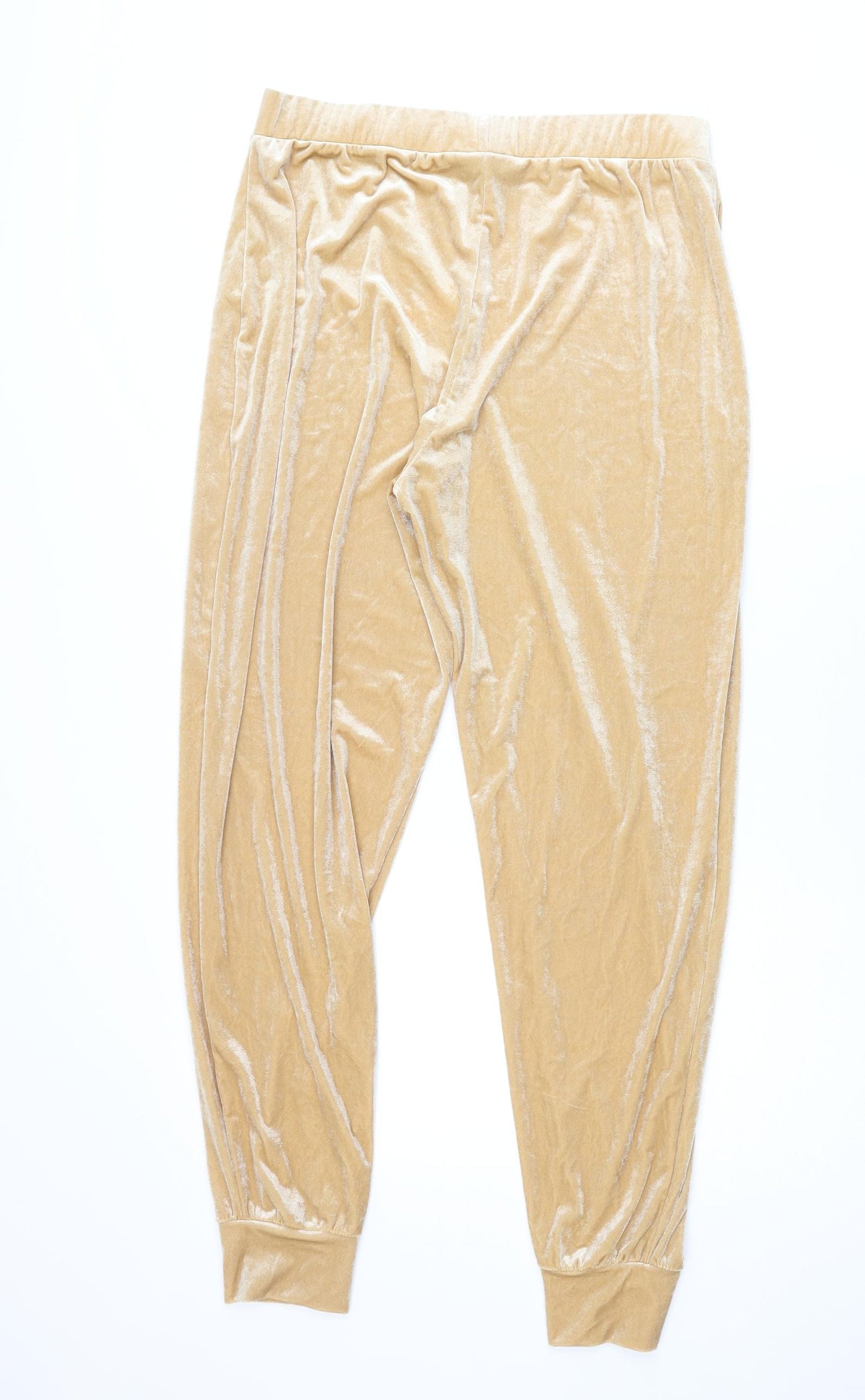 New Look Womens Beige Polyester Jogger Trousers Size 14 L29 in Regular