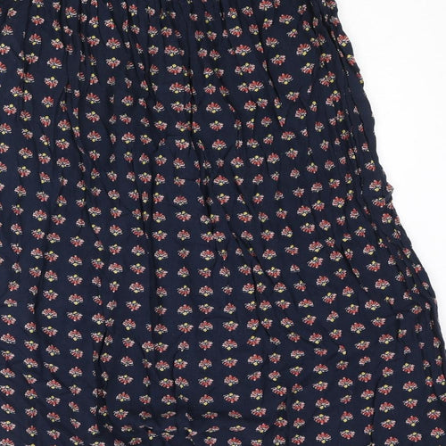 Marks and Spencer Womens Blue Geometric Viscose Peasant Skirt Size 12
