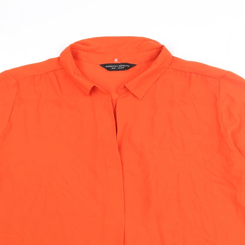 Dorothy Perkins Womens Orange Polyester Basic Blouse Size 16 Collared