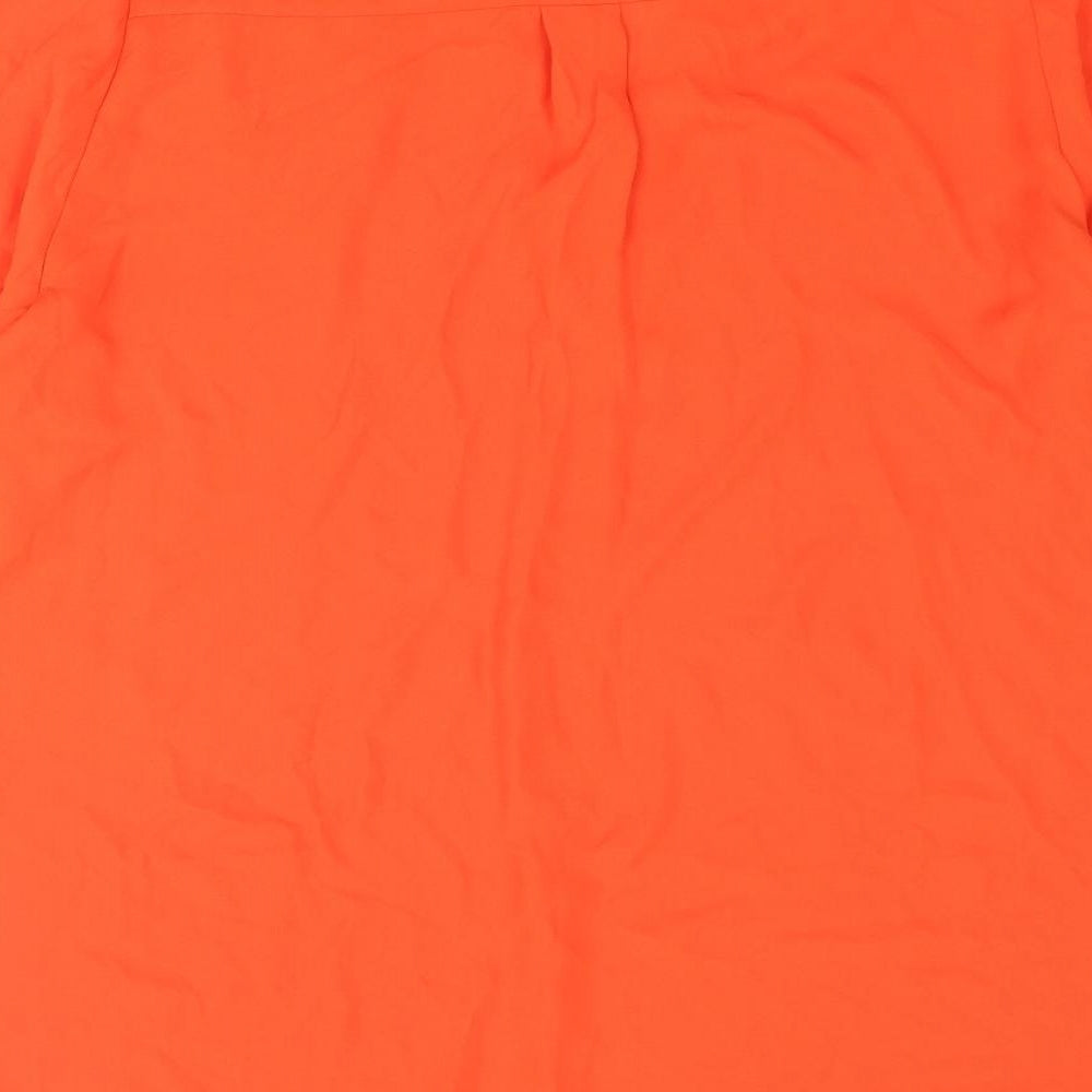 Dorothy Perkins Womens Orange Polyester Basic Blouse Size 16 Collared