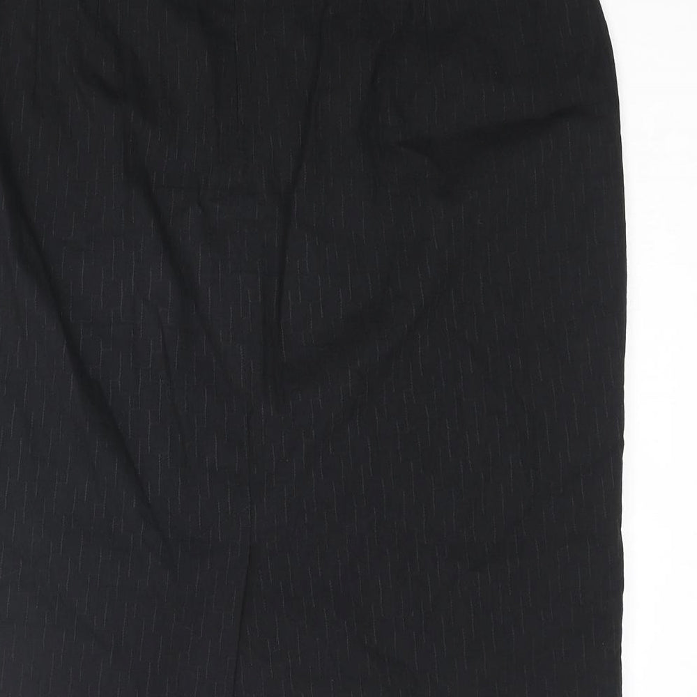 Jigsaw Womens Black Cotton Straight & Pencil Skirt Size 14 Zip