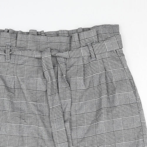 New Look Womens Grey Plaid Polyester A-Line Skirt Size 12