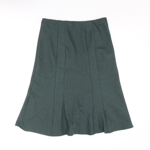 EWM Womens Green Polyester Swing Skirt Size 12
