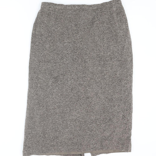Eastex Womens Beige Wool A-Line Skirt Size 16 Zip
