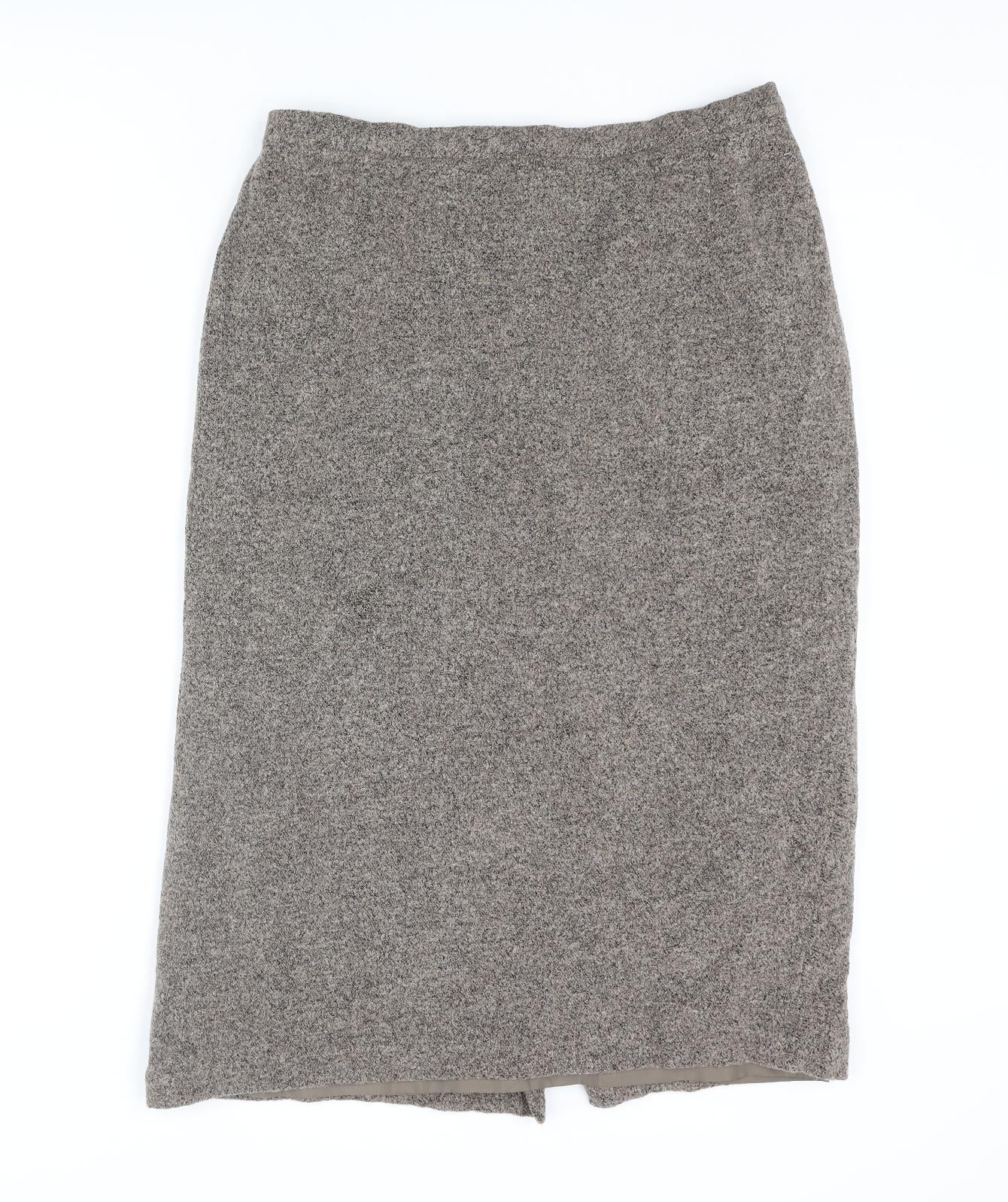 Eastex Womens Beige Wool A-Line Skirt Size 16 Zip