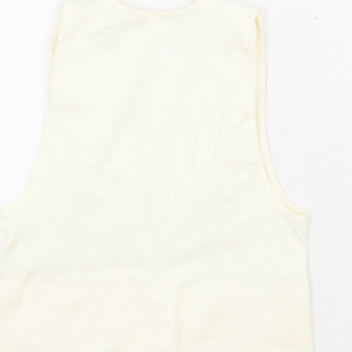 Urban Outfitters Womens Ivory Polyamide Cropped Tank Size L V-Neck