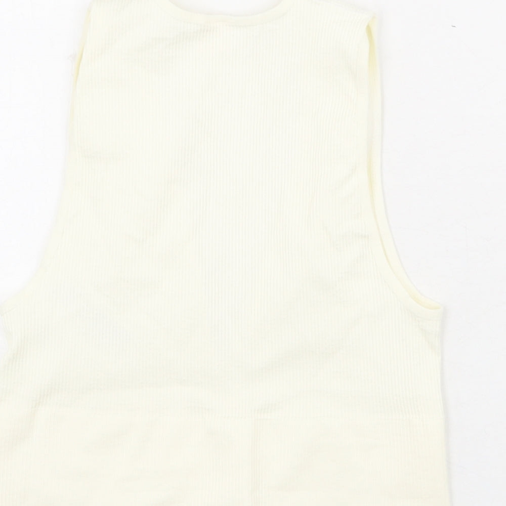 Urban Outfitters Womens Ivory Polyamide Cropped Tank Size L V-Neck