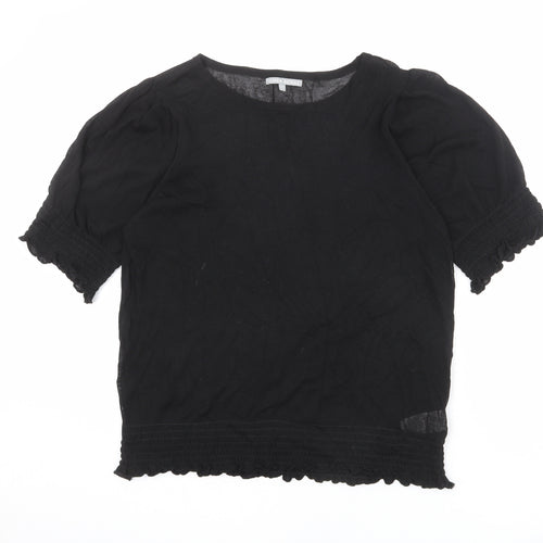 Oliver Bonas Womens Black Viscose Basic T-Shirt Size 16 Round Neck
