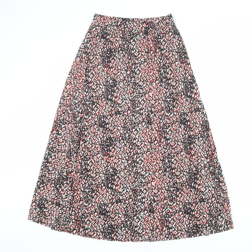 Marks and Spencer Womens Multicoloured Animal Print Polyester A-Line Skirt Size 6 - Leopard pattern