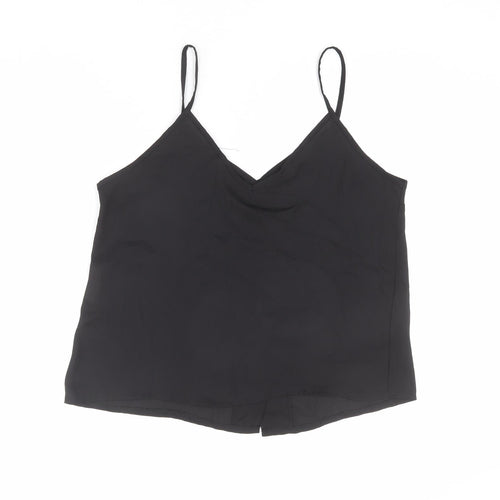 Boohoo Womens Black Polyester Basic Tank Size 14 V-Neck