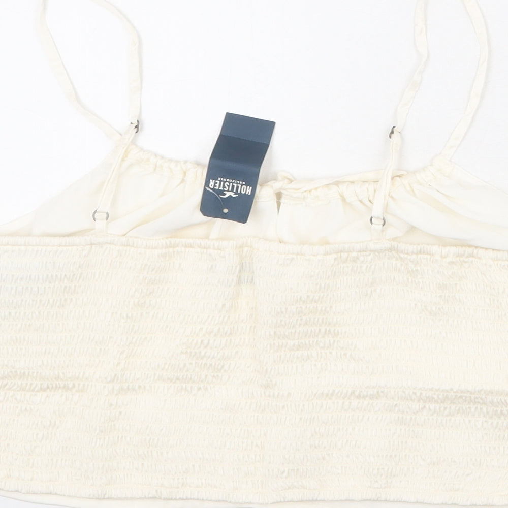 Hollister Womens Ivory Polyester Cropped Tank Size XL Round Neck