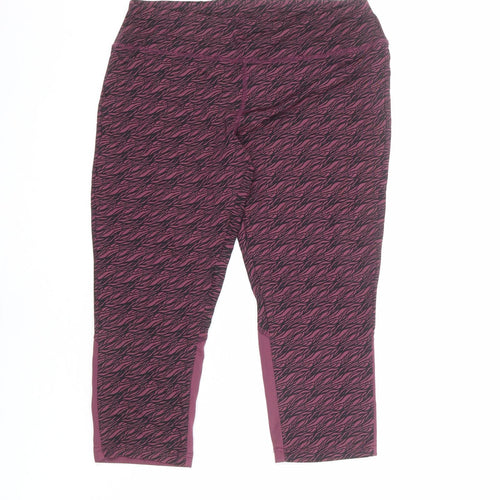 Crane Womens Purple Geometric Polyamide Pedal Pusher Leggings Size M L18 in Regular Pullover