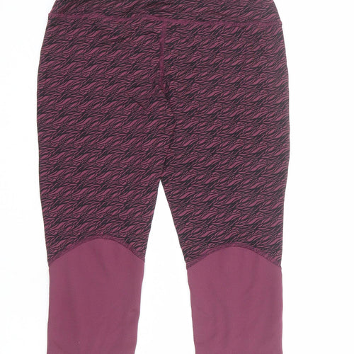 Crane Womens Purple Geometric Polyamide Pedal Pusher Leggings Size M L18 in Regular Pullover