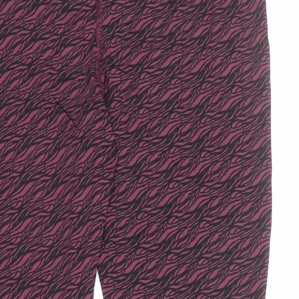 Crane Womens Purple Geometric Polyamide Pedal Pusher Leggings Size M L18 in Regular Pullover