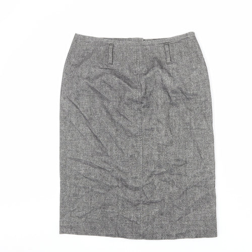 Minuet Womens Grey Polyester A-Line Skirt Size 12 Zip