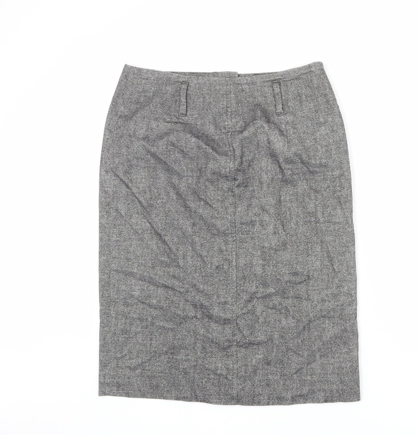 Minuet Womens Grey Polyester A-Line Skirt Size 12 Zip