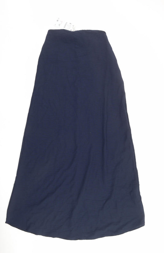 Zara Womens Blue Polyester Maxi Skirt Size S