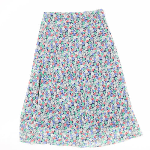 EWM Womens Multicoloured Floral Polyester A-Line Skirt Size 10