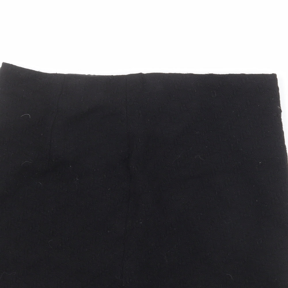 Marks and Spencer Womens Black Wool A-Line Skirt Size 12 Zip