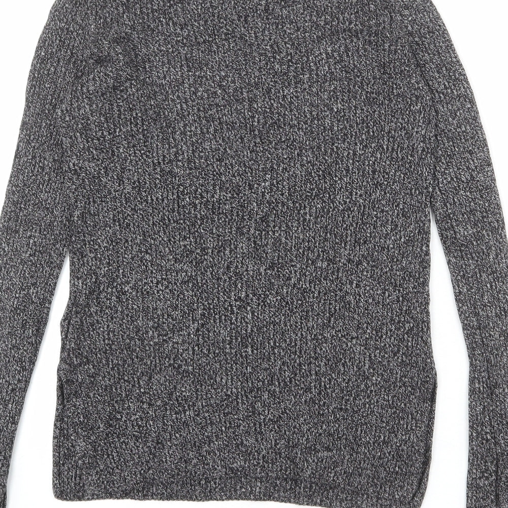 H&M Womens Grey Round Neck Cotton Pullover Jumper Size XS