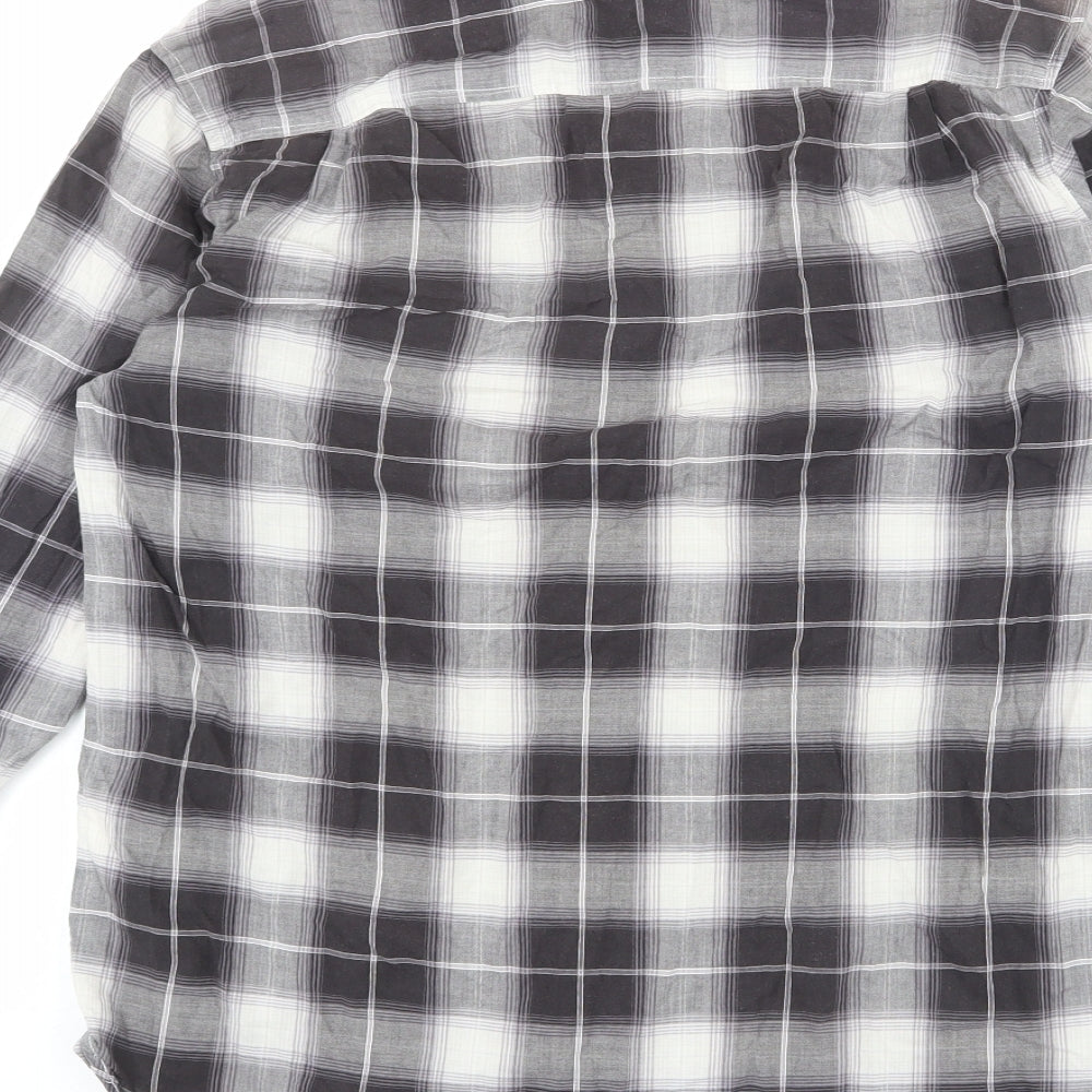 Gap Womens Grey Plaid Cotton Basic Button-Up Size M Collared