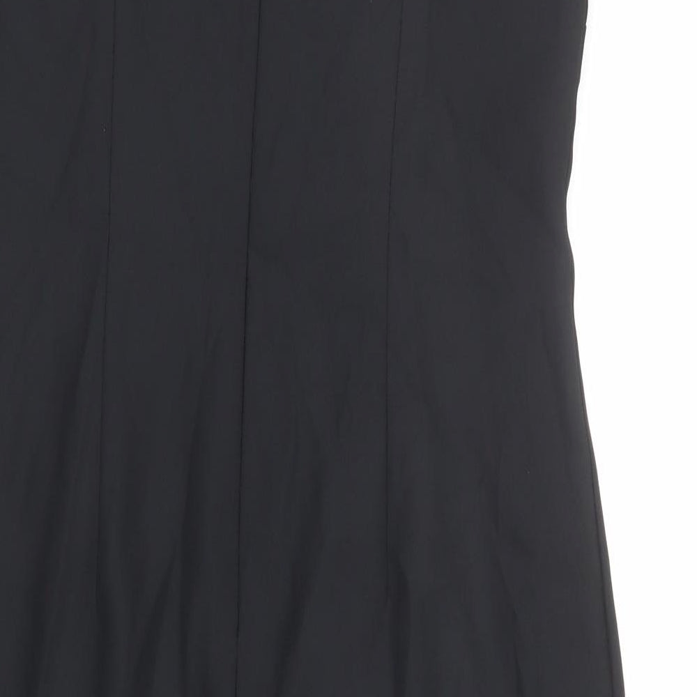 St Michael Womens Black Polyester Pencil Dress Size 16 Round Neck Zip - Floral