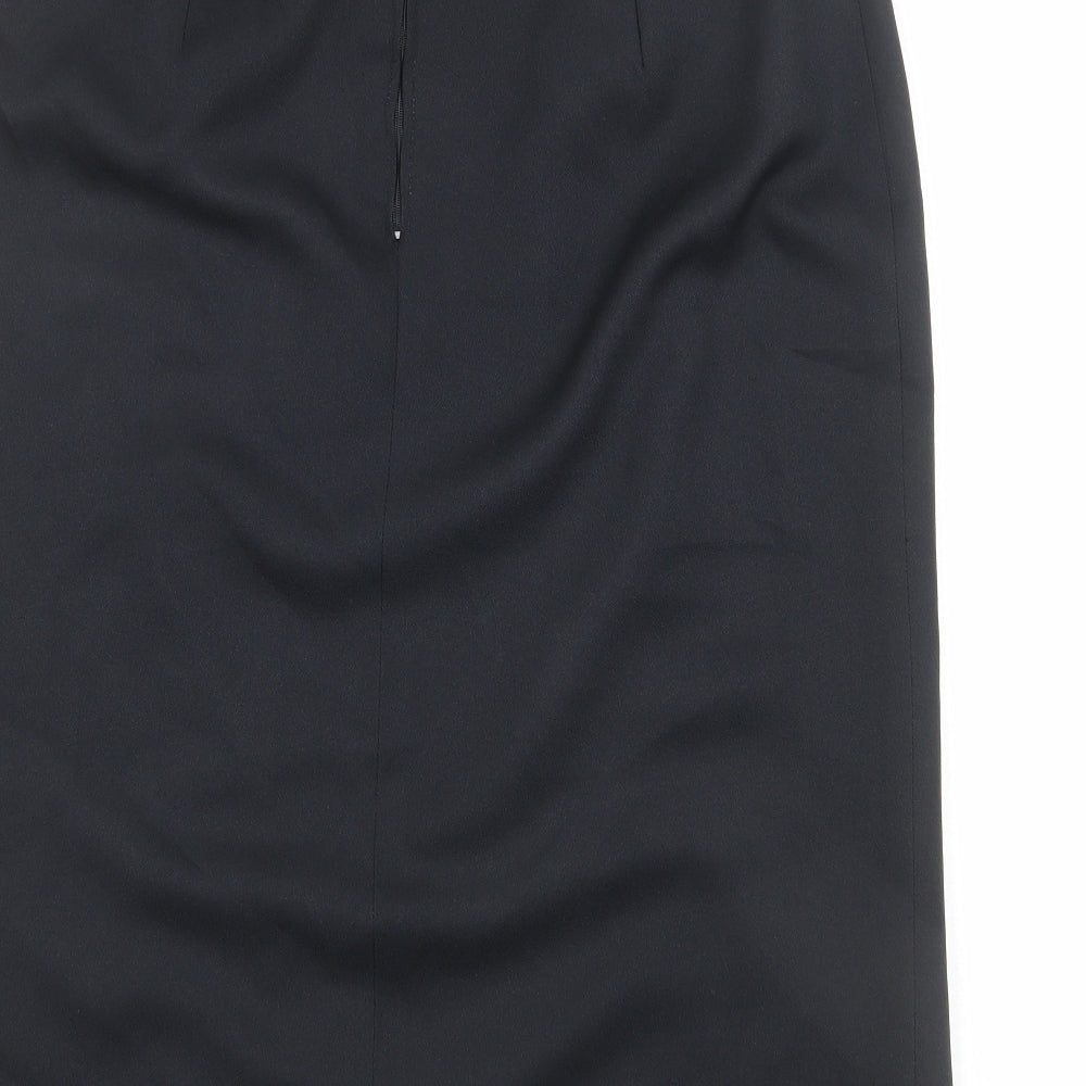 Canada Womens Black Polyester Straight & Pencil Skirt Size 16 Zip