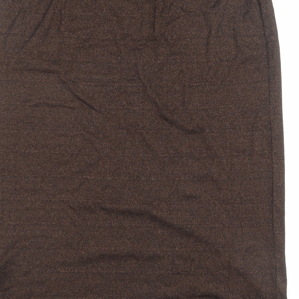 Marks and Spencer Womens Brown Cotton Straight & Pencil Skirt Size 18