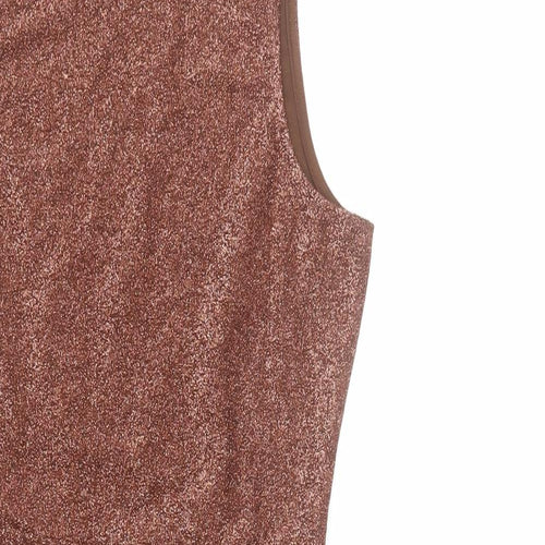 Divided by H&M Womens Brown Polyester Bodycon Size S Round Neck Pullover - Drawstring Detail