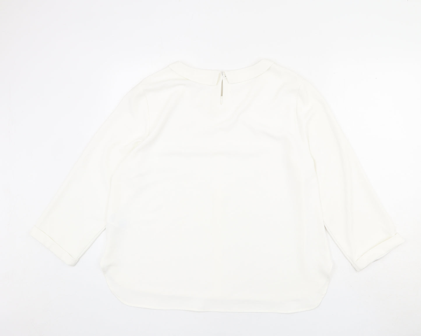 Phase Eight Womens Ivory Polyester Basic Blouse Size 16 Round Neck