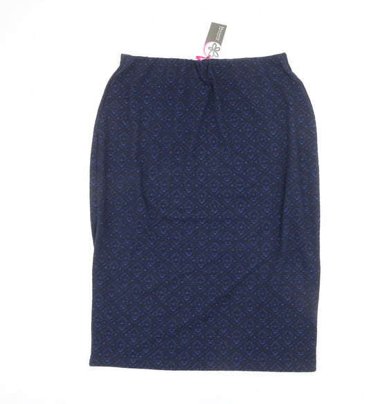 Marisota Womens Blue Geometric Polyester Straight & Pencil Skirt Size 20