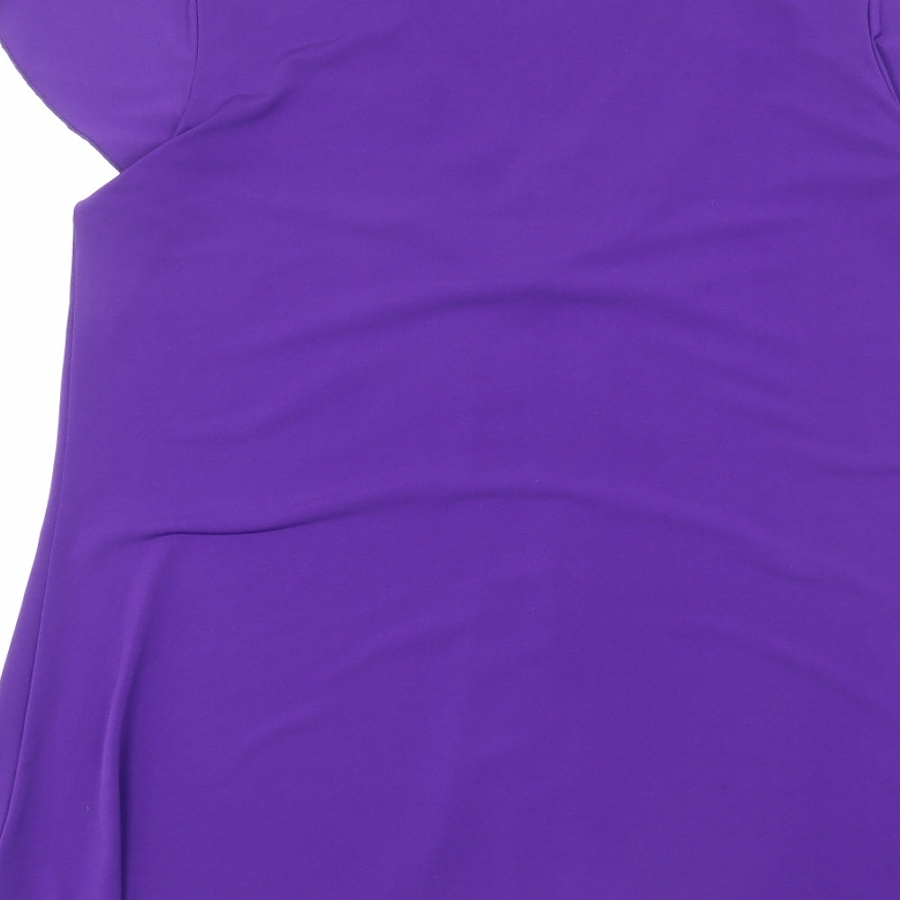 BHS Womens Purple Polyester Basic Blouse Size 18 V-Neck