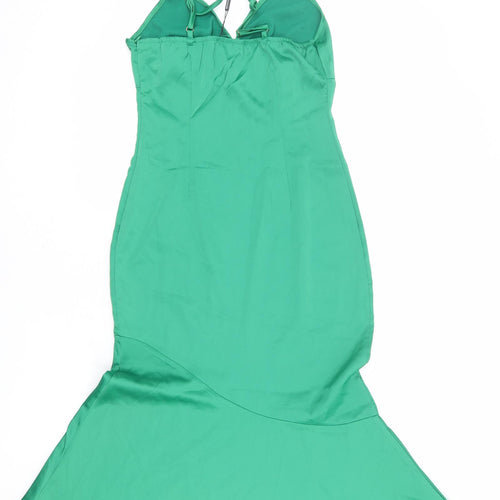 PRETTYLITTLETHING Womens Green Polyester Mermaid Size 8 Sweetheart Zip