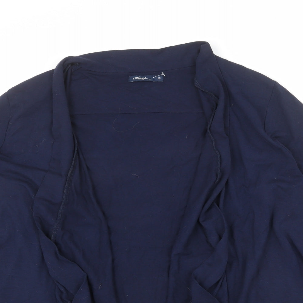 DASH Womens Blue V-Neck Viscose Cardigan Jumper Size 16