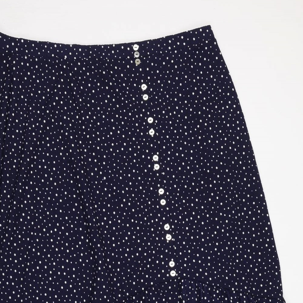 NEXT Womens Blue Polka Dot Polyester Swing Skirt Size 22