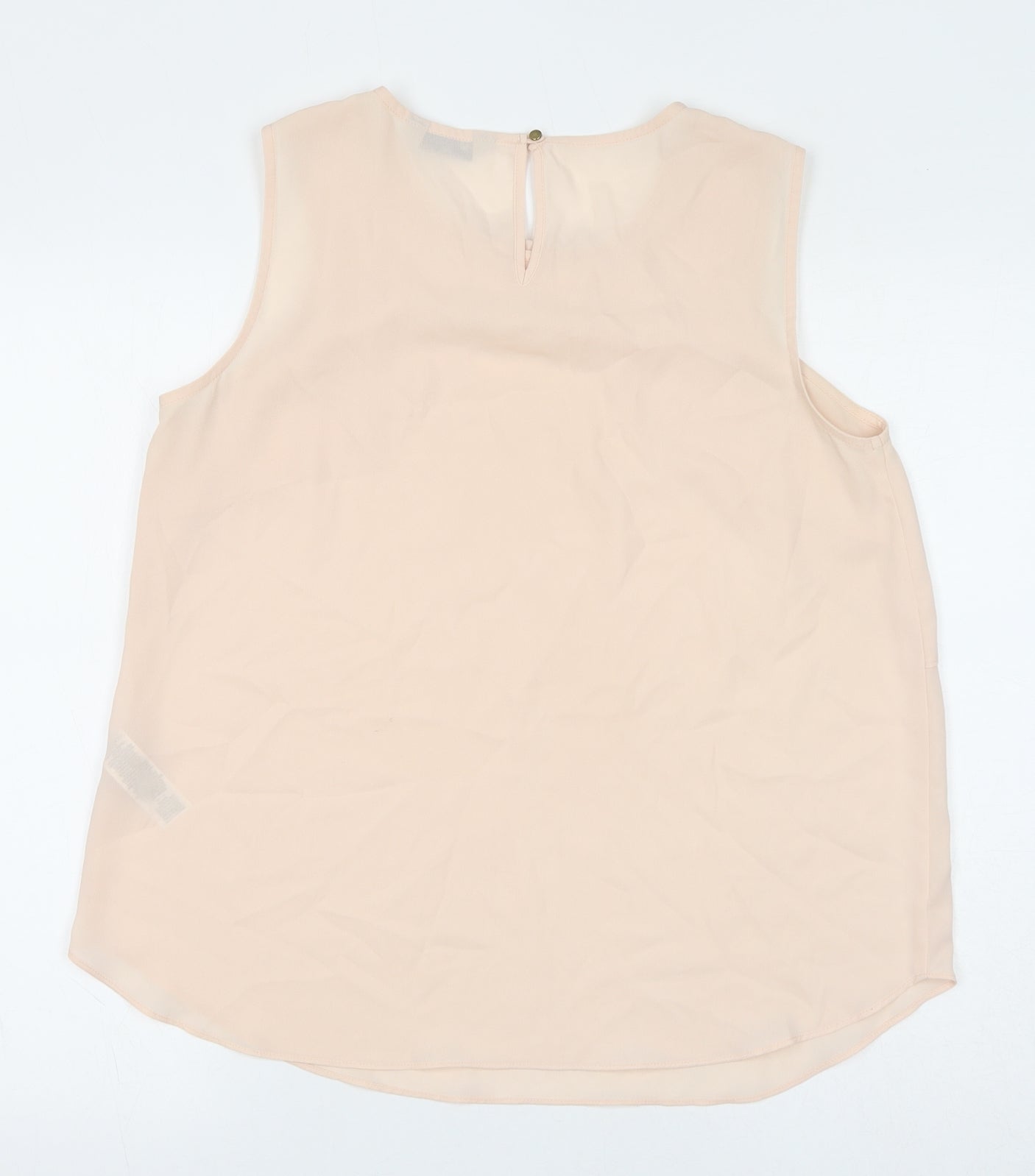 Marks and Spencer Womens Pink Polyester Basic Tank Size 14 Round Neck