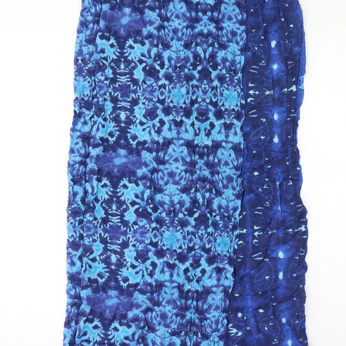 Dorothy Perkins Womens Blue Geometric Viscose Wrap Skirt Size 14 Button