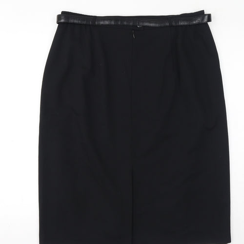 Basler Womens Black Polyester Straight & Pencil Skirt Size 20 Zip - Belt included