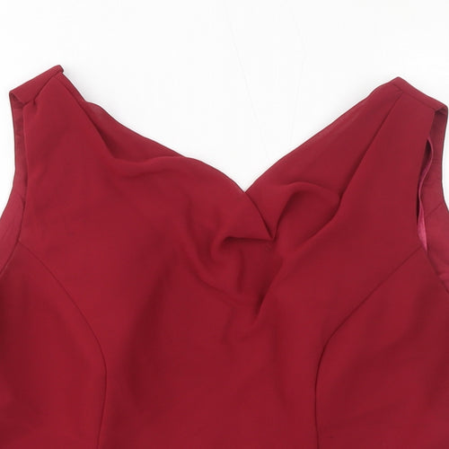 Venus Womens Red Polyester Basic Tank Size 16 Cowl Neck