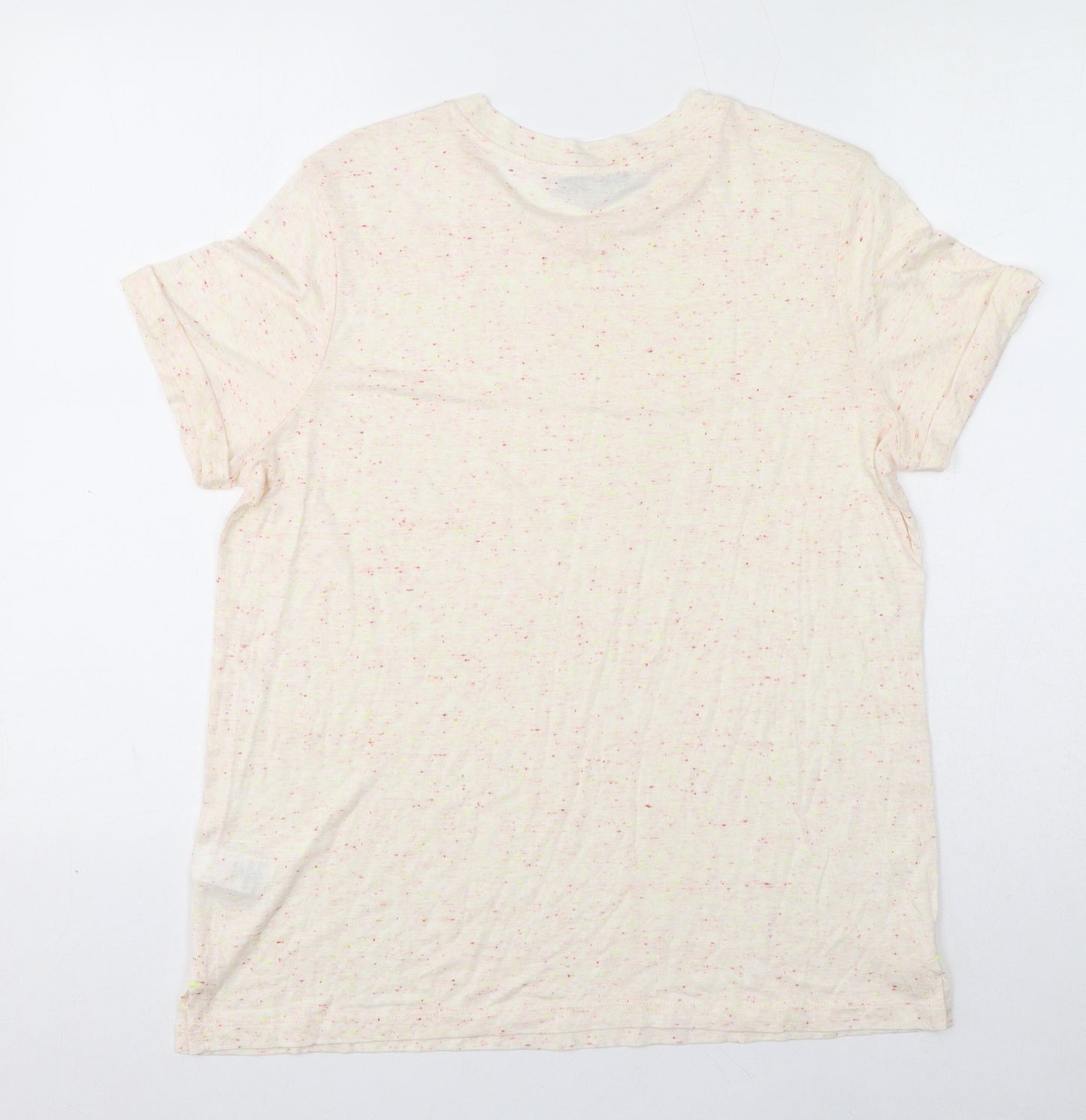 NEXT Womens Ivory Viscose Basic T-Shirt Size 14 Round Neck
