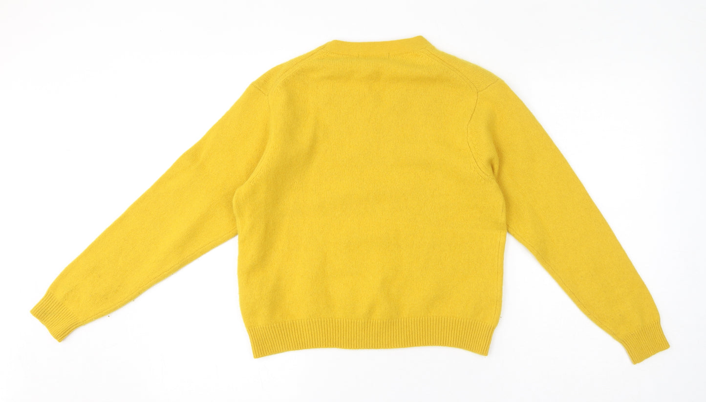 Uniqlo Womens Yellow Round Neck Wool Pullover Jumper Size S