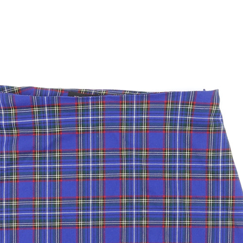 New Look Womens Multicoloured Plaid Polyester A-Line Skirt Size 12 Zip