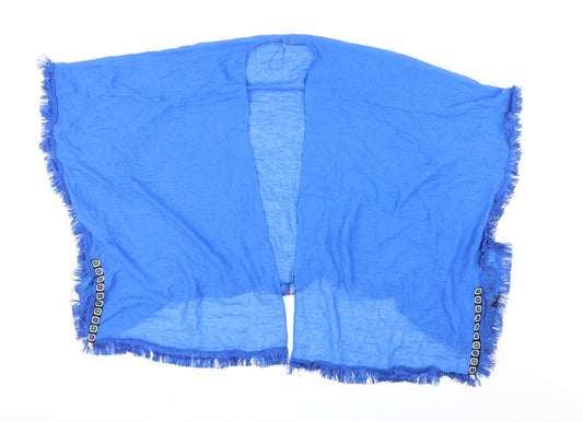 Parfois Womens Blue V-Neck Polyester Cape Jumper Size M
